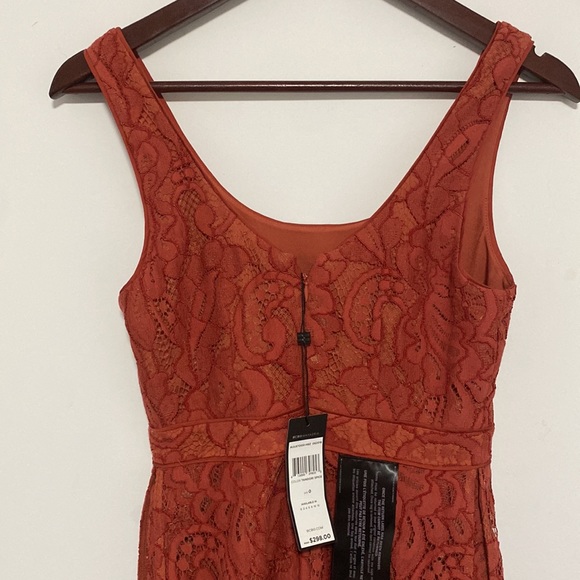 BCBG Formal Semi Formal Orange Lace Dress - Picture 5 of 8